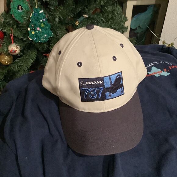 Vintage Boeing 737 Airplane Aircraft Strap-back AdjustableCap Hat